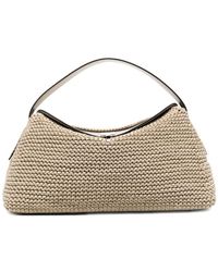 TOTEME - T-Lock Woven-Leather Top Handle Fawn - Lyst