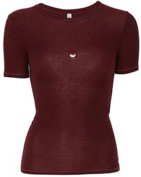 Baserange - Heart-Cutout Ribbed T-Shirt - Lyst