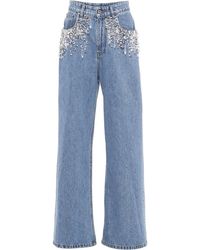 Miu Miu - Weite Jeans mit Kristallen - Lyst