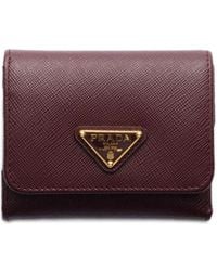 Prada - Small Saffiano Leather Wallet - Lyst
