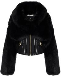 Elisabetta Franchi - Fur-Effect Corset Jacket - Lyst