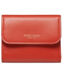 Giorgio Armani - Leren Portemonnee Met Logoplakkaat - Lyst