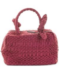 Maria La Rosa - Shopper Met Geweven Textuur En Strikdetail - Lyst