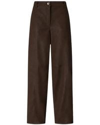 Pinko - Straight-Fit Nubuck Leather-Effect Trousers - Lyst