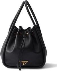Prada - Darling Leather Drawstring Bucket Bag - Lyst