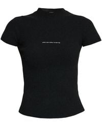 Alexander Wang - Top De Canalé Con Manga Corta - Lyst