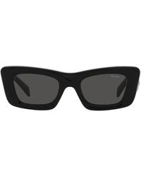 Prada - Triangle-Logo Rectangle Sunglasses - Lyst