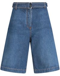 Etro - Jeans-Shorts mit Logo-Stickerei - Lyst
