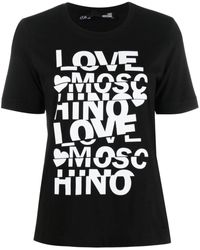 Love Moschino - T-Shirt mit Logo-Print - Lyst