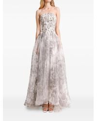 Gemy Maalouf - Strapless Beaded Maxi Dress - Lyst