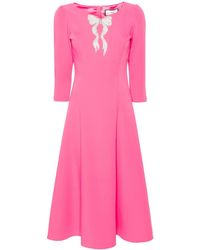 Nissa - Rhinestoned Crepe Midi Dress - Lyst