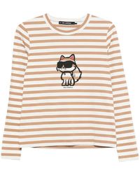 KARL LAGERFELD - Top Con Detalle De Rayas - Lyst