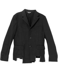 COMME DES GARÇON BLACK - Embroidered Cut-Out Blazer - Lyst