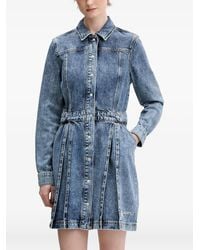 KARL LAGERFELD - Buttoned Denim Mini Dress - Lyst