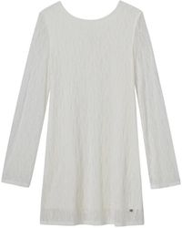 B+ AB - Lace-Textured Long-Sleeve Mini Dress - Lyst