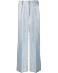 Peserico - Patch-detail Linen Palazzo Pants - Lyst