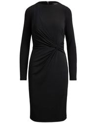 Ralph Lauren - Twist-Front Boatneck Midi Dress - Lyst