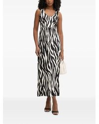 Morgan - Zebra-Print Lace-Up Maxi Dress - Lyst