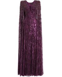 Jenny Packham - Sweet Silva Beaded Cape Maxi Dress - Lyst