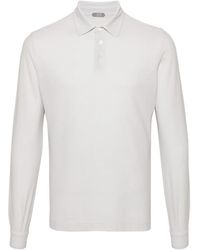 Zanone - Long-Sleeve Cotton Polo Shirt - Lyst