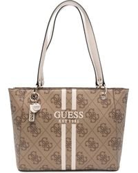 Guess - Logo-Plaque Stripe Tote Bag - Lyst