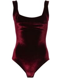 Atu Body Couture - Samt-Body Mit Eckigem Ausschnitt - Lyst