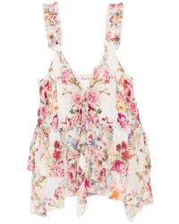 CAMILLA - Floral-Print Ruffled Top - Lyst