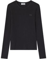 Ganni - Rib Long-Sleeve T-Shirt - Lyst