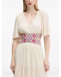 Desigual - Gelaagde Maxi-Jurk Met Geborduurde Bandjes - Lyst