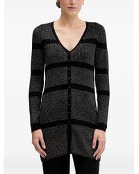 Sisley - Striped Button-Fastening Cardigan - Lyst