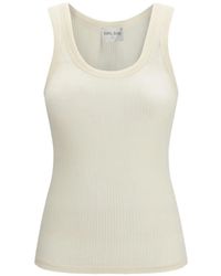 forte_forte - Geribbelde Tanktop Met U-Hals - Lyst