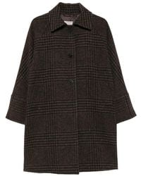 Alberto Biani - Check-Pattern Wool Coat - Lyst