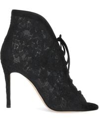 Gianvito Rossi - Lace-Up Lace Ankle Boots - Lyst