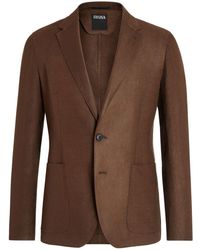 Zegna - Pure Linen Single-breasted Jacket - Lyst
