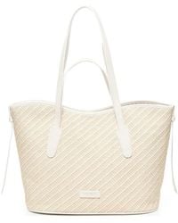 Coccinelle - Woven Diagonal-Pattern Tote Bag - Lyst