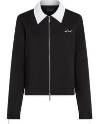 KARL LAGERFELD - Zip-Up Collar Jacket - Lyst