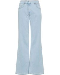 Peserico - Logo-patch Wide-leg Jeans - Lyst