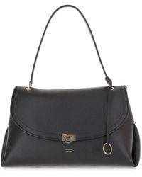Ferragamo - Gancini-Clasp Leather Large Shoulder Bag - Lyst