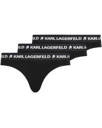 Karl Lagerfeld - Logo-Waistband Thong (Pack Of Three) - Lyst