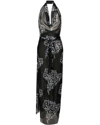 Amir Slama - Text-Print Sheer Wrap Dress - Lyst