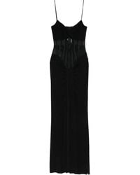 Nissa - Twist-Front Sheer-Insert Maxi Dress - Lyst