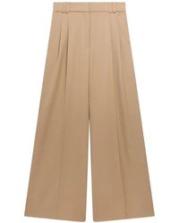Another Tomorrow - Twill Pleated Trousers - Lyst