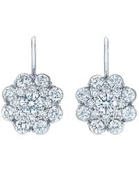 Kwiat - 18Kt Diamond Cluster Double Halo Earrings - Lyst