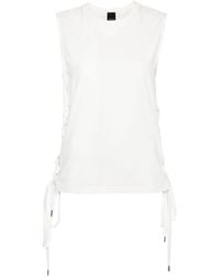 Pinko - Lace-up Cotton Tank Top - Lyst