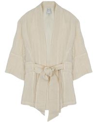 120% Lino - Chaqueta Estilo Kimono Con Cinturón - Lyst