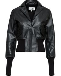 MM6 by Maison Margiela - Leather Jacket - Lyst