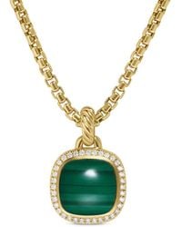 David Yurman - Albion マラカイト&ダイヤモンド ペンダント 15.5mm 18kイエローゴールド - Lyst