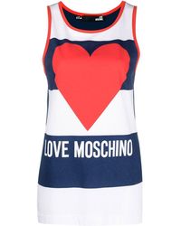 Love Moschino - Striped Heart-print Tank Top - Lyst