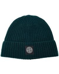 Stone Island - N100012 Ribbed Knit Beanie With Compass Logo Patch - Lyst