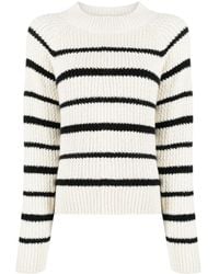 Vince - Striped Ribbed-Knit Jumper - Lyst